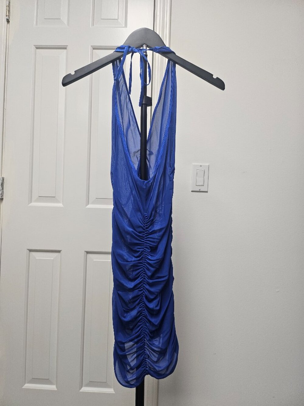 Sheer see through blue club dress